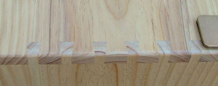 detailed view of dovetail joint